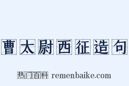 曹太尉西征造句是什么意思的图片